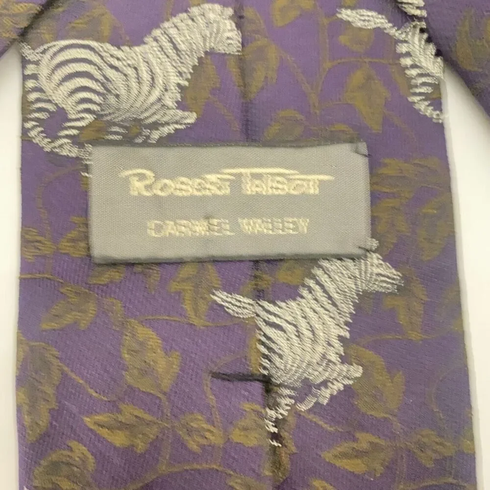 #5650 Robert Talbott Plum color Novelty Zebra Mens Necktie. Tie 57X3.75